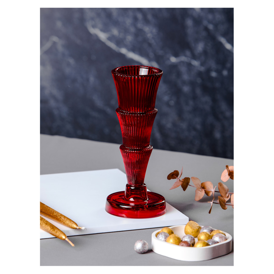 DDT-C15657-2PR Подсвечник-ваза Decor de table Ноэль 22см, стекло, красный (4).jpg